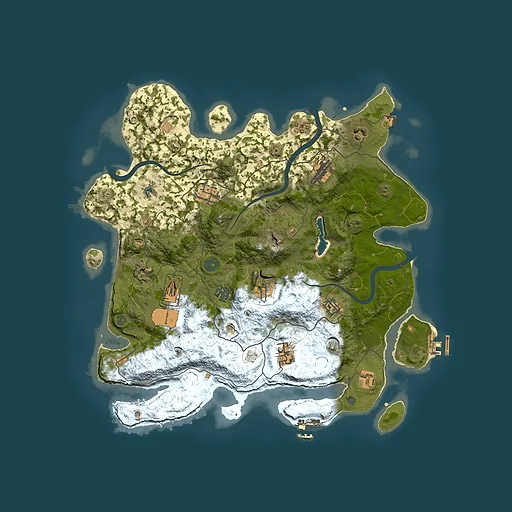 Rust map seed 1185102133, 4000x4000m top-down preview