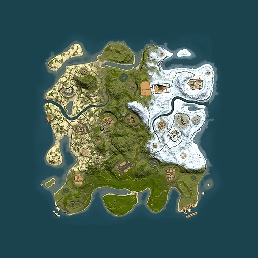 Rust map seed 1538423659, 3500x3500m top-down preview