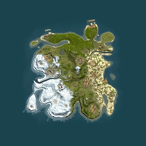 Rust map seed 258343203, 3000x3000m top-down preview
