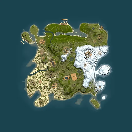 Rust map seed 410798442, 3500x3500m top-down preview