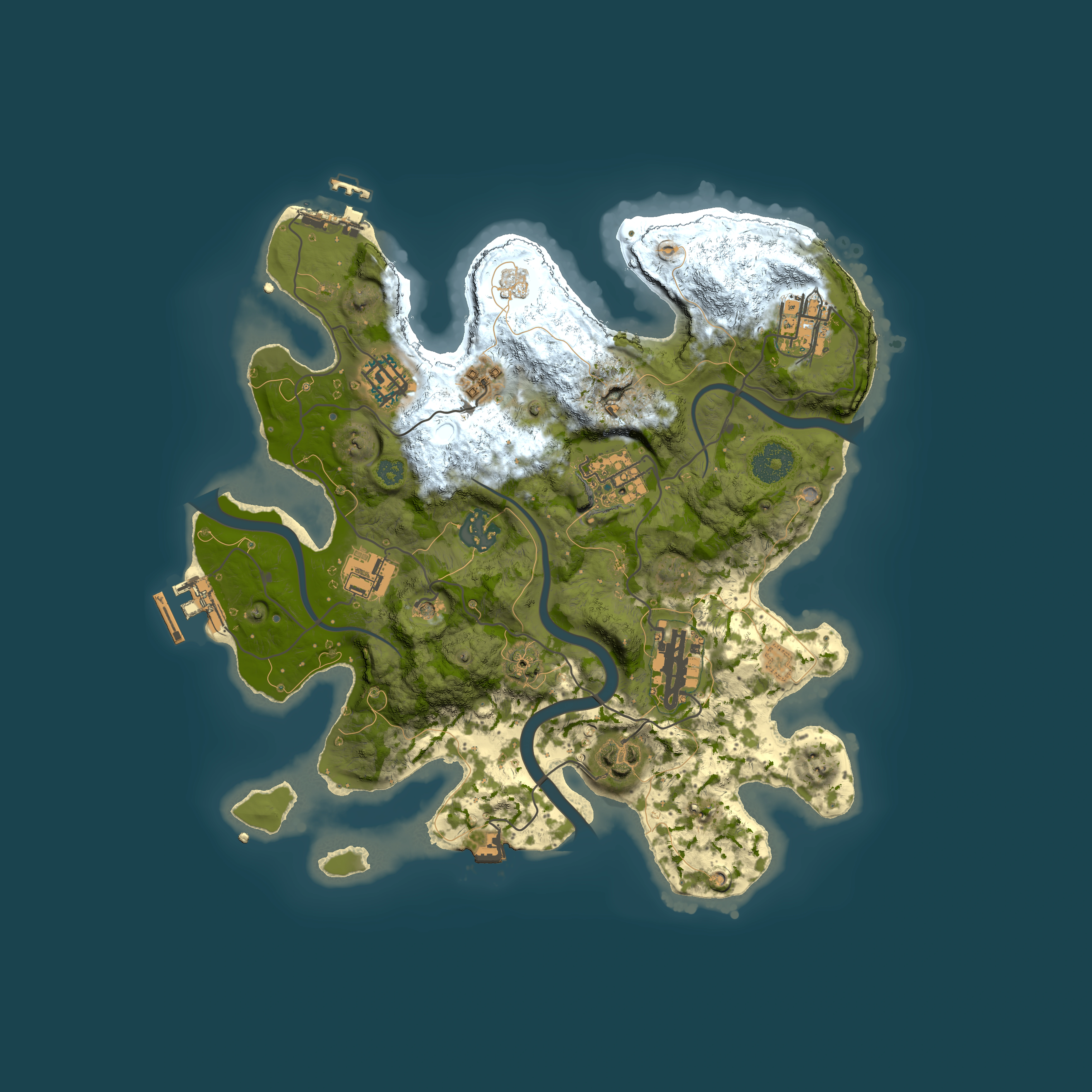 Full top-down render of Rust map seed 534675551, 3000x3000m