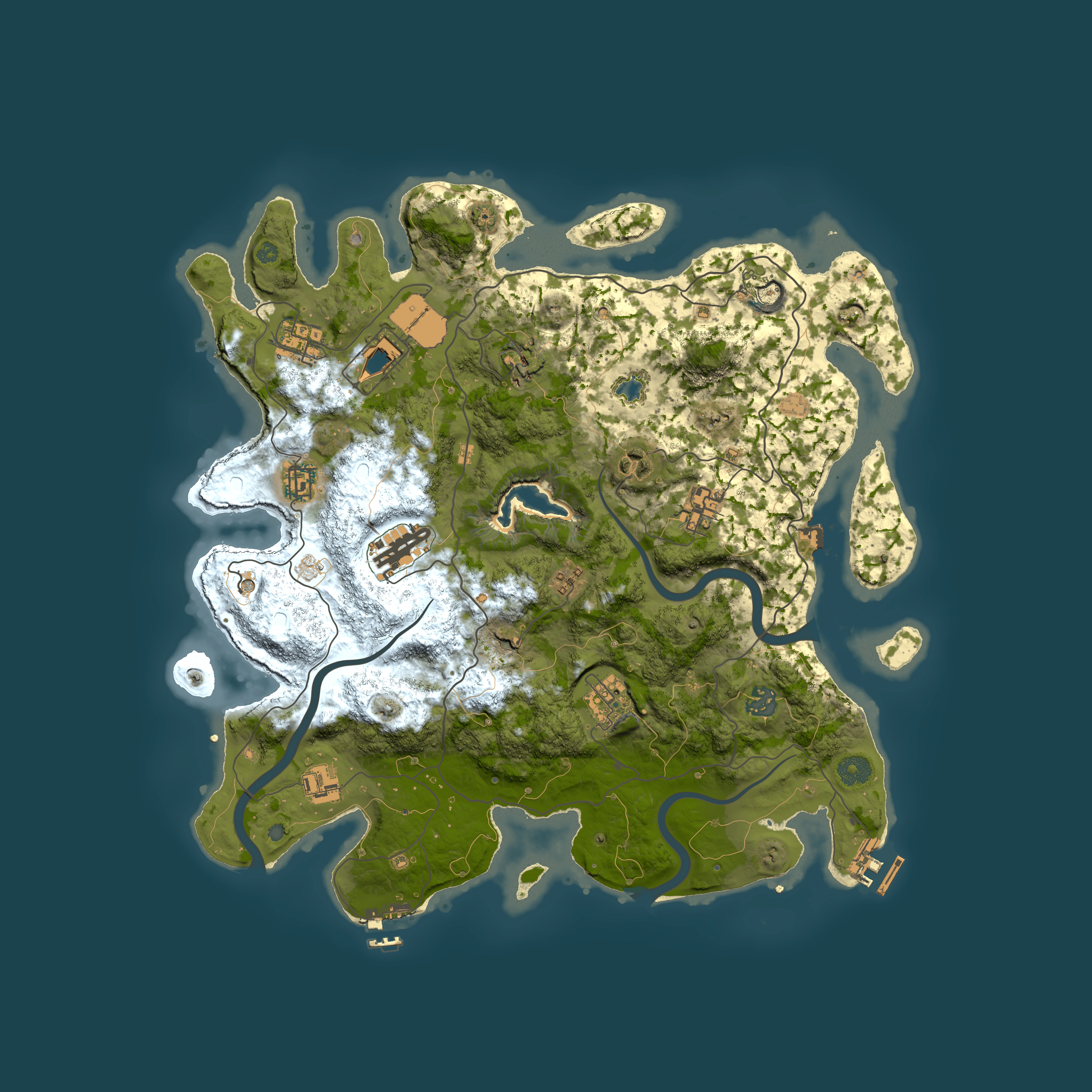 Full top-down render of Rust map seed 344167900, 4000x4000m