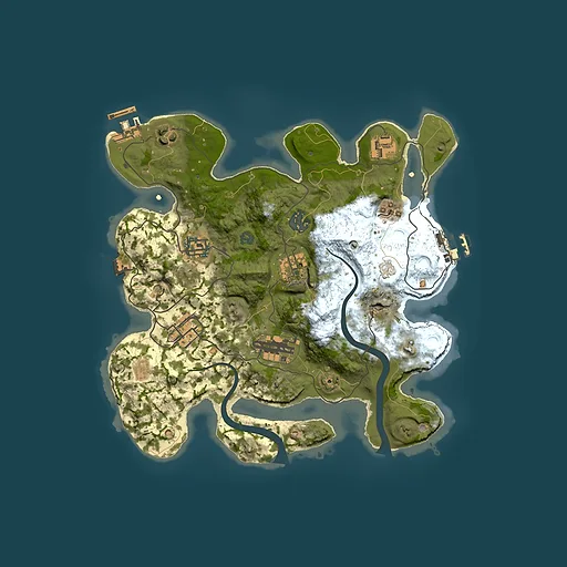 Rust map seed 2129806102, 3000x3000m top-down preview
