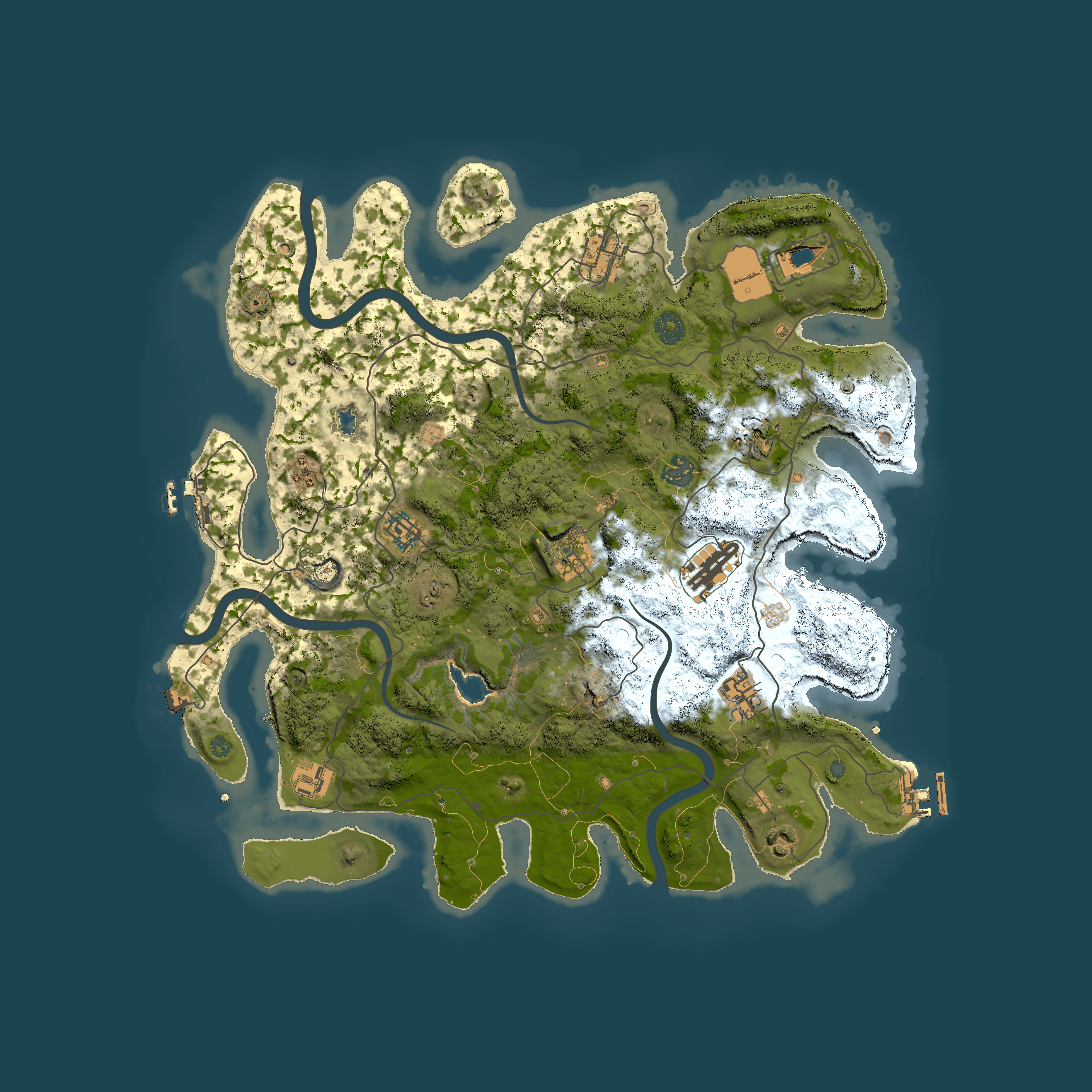 Full top-down render of Rust map seed 1881308771, 4000x4000m