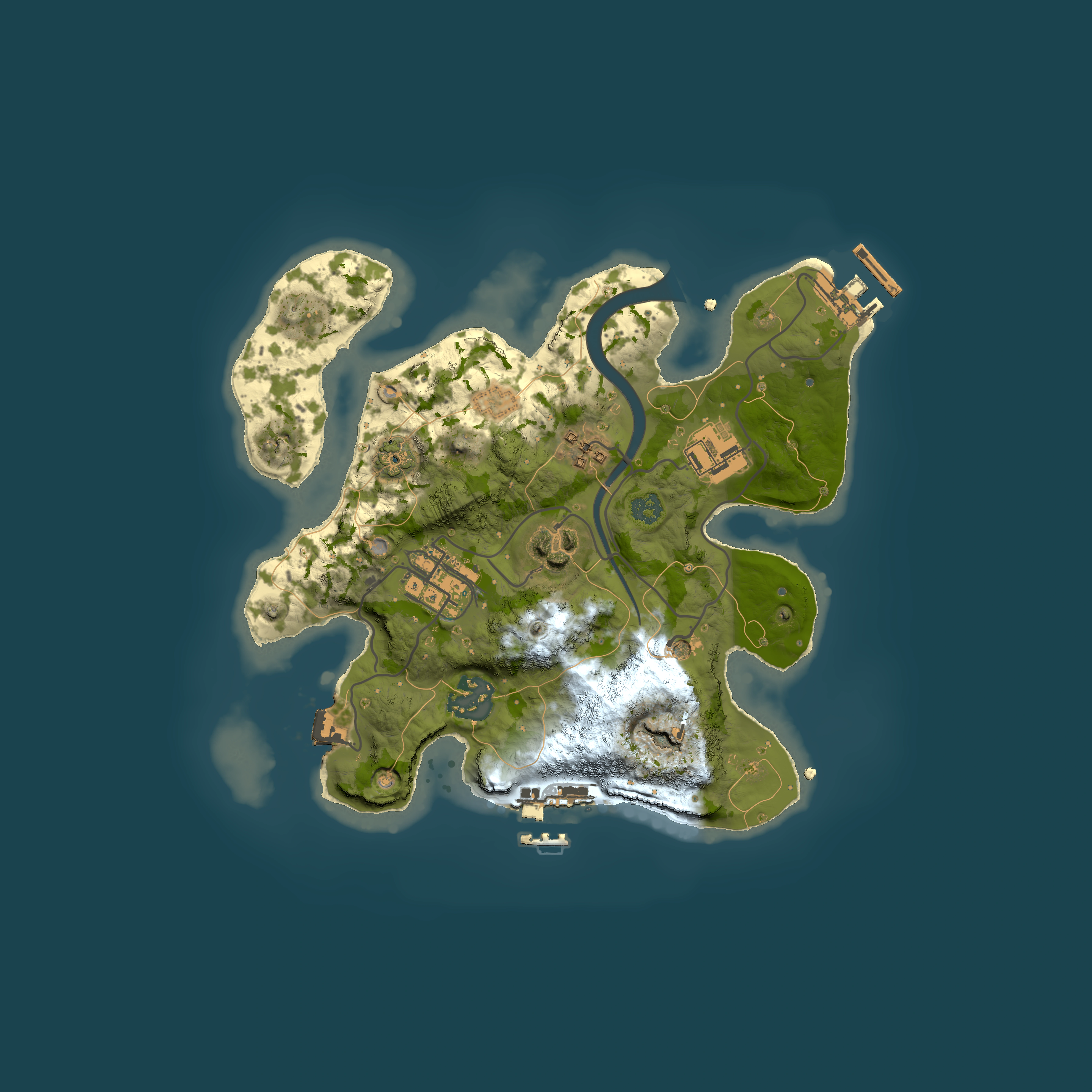 Full top-down render of Rust map seed 596924591, 2500x2500m