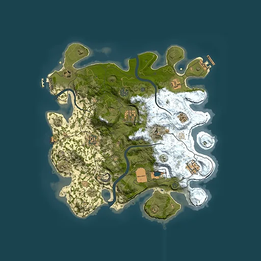 Rust map seed 322634462, 3500x3500m top-down preview