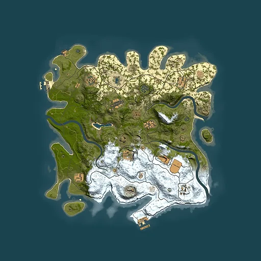 Rust map seed 2042445673, 4000x4000m top-down preview
