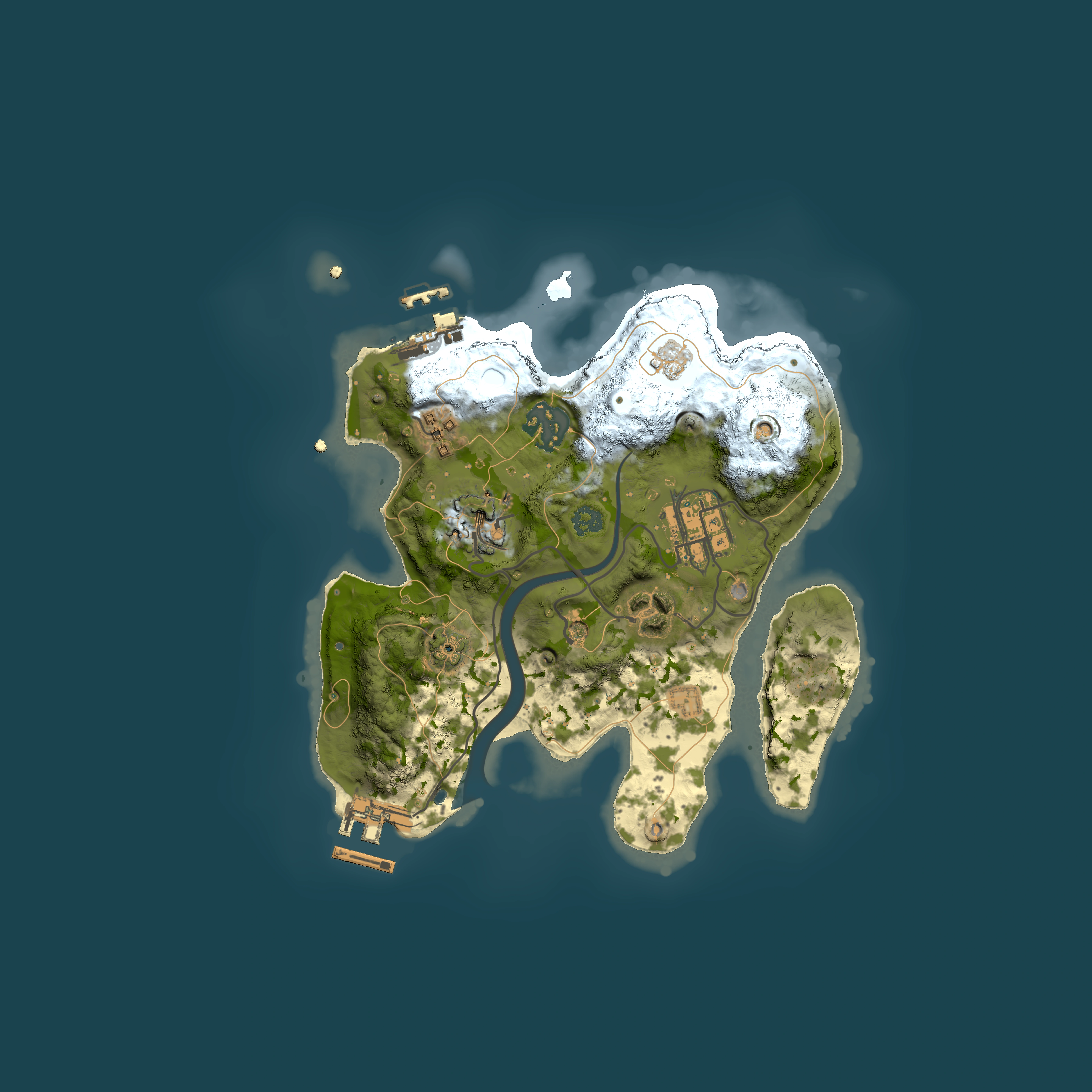 Full top-down render of Rust map seed 299745935, 2500x2500m