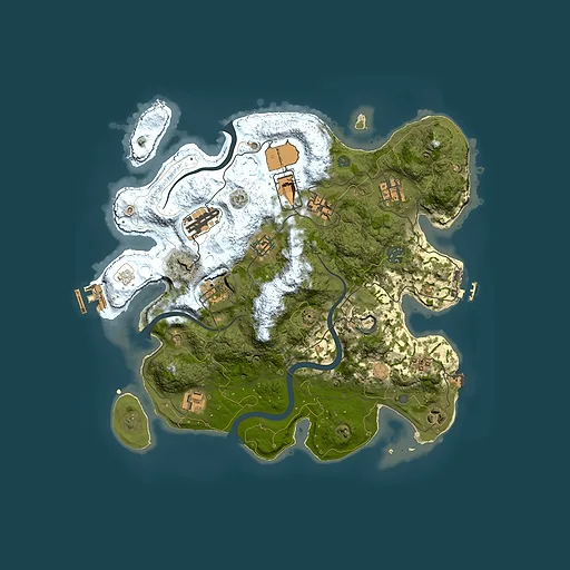 Rust map seed 628320205, 3500x3500m top-down preview