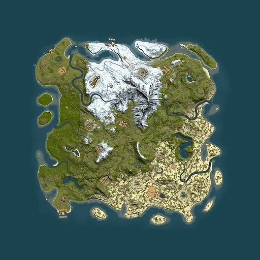 Rust map seed 711056943, 5000x5000m top-down preview