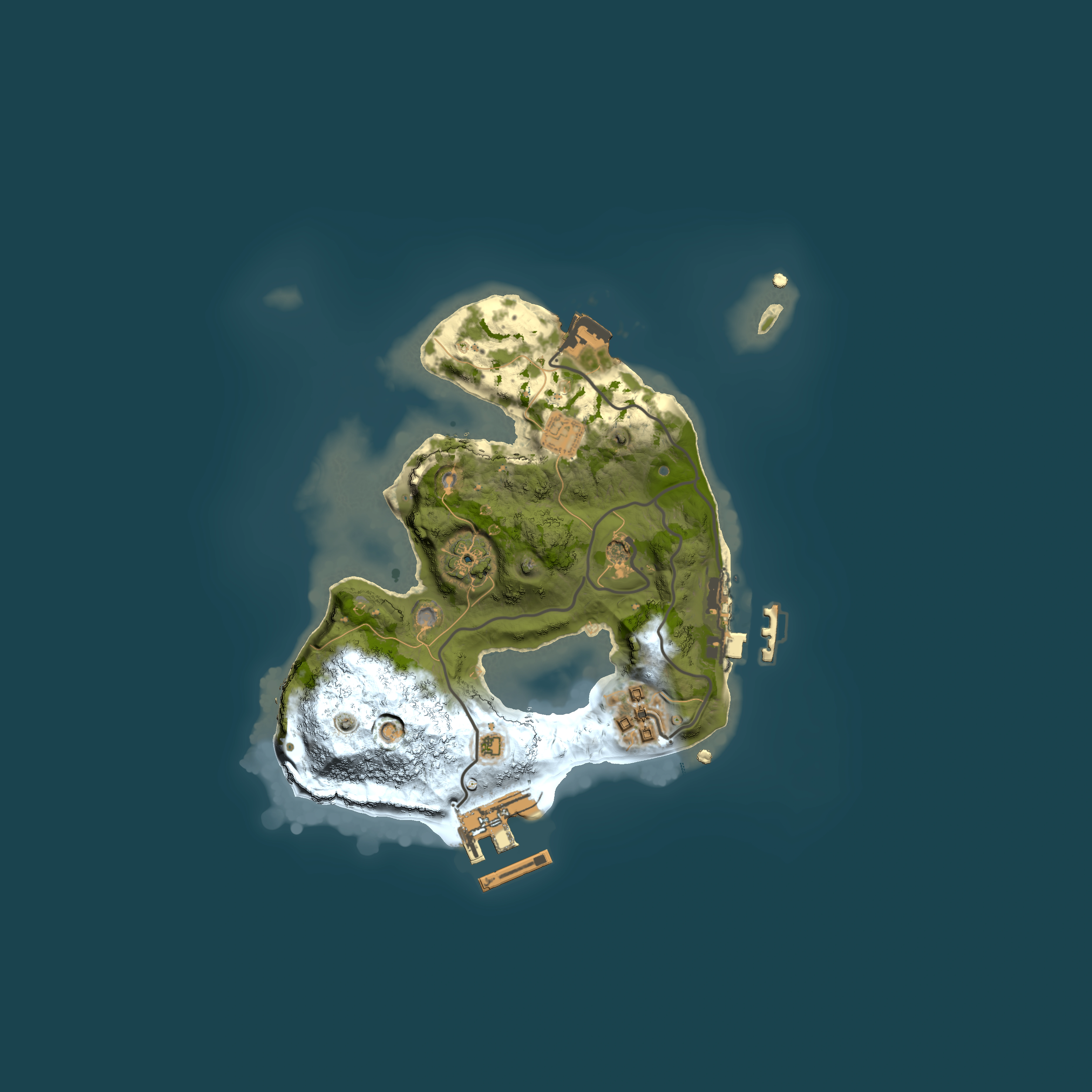 Full top-down render of Rust map seed 1007170951, 2000x2000m