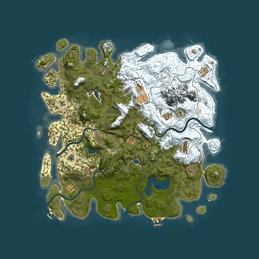 Rust map seed 801365434, 5000x5000m top-down preview