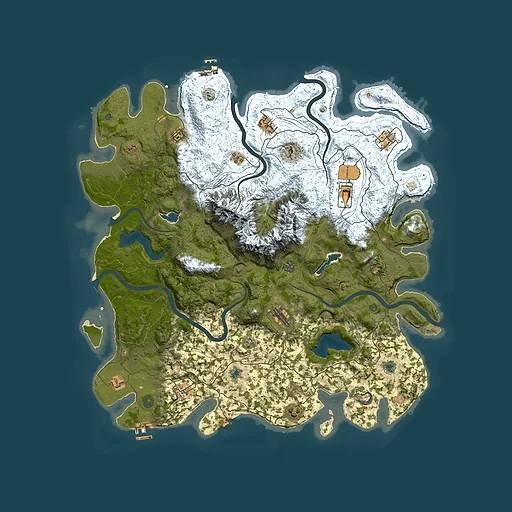 Rust map seed 684766849, 5000x5000m top-down preview