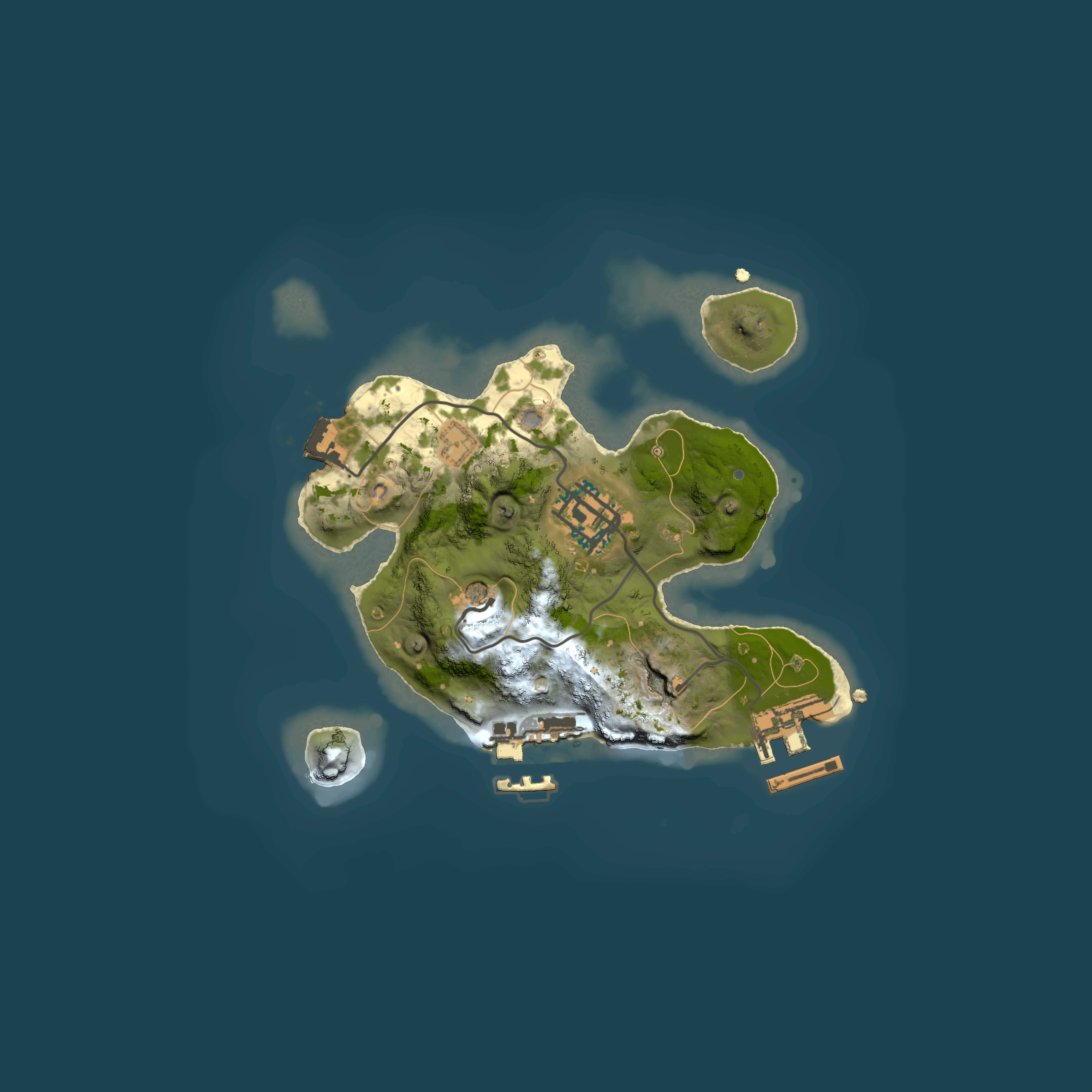 Full top-down render of Rust map seed 2107970851, 2000x2000m