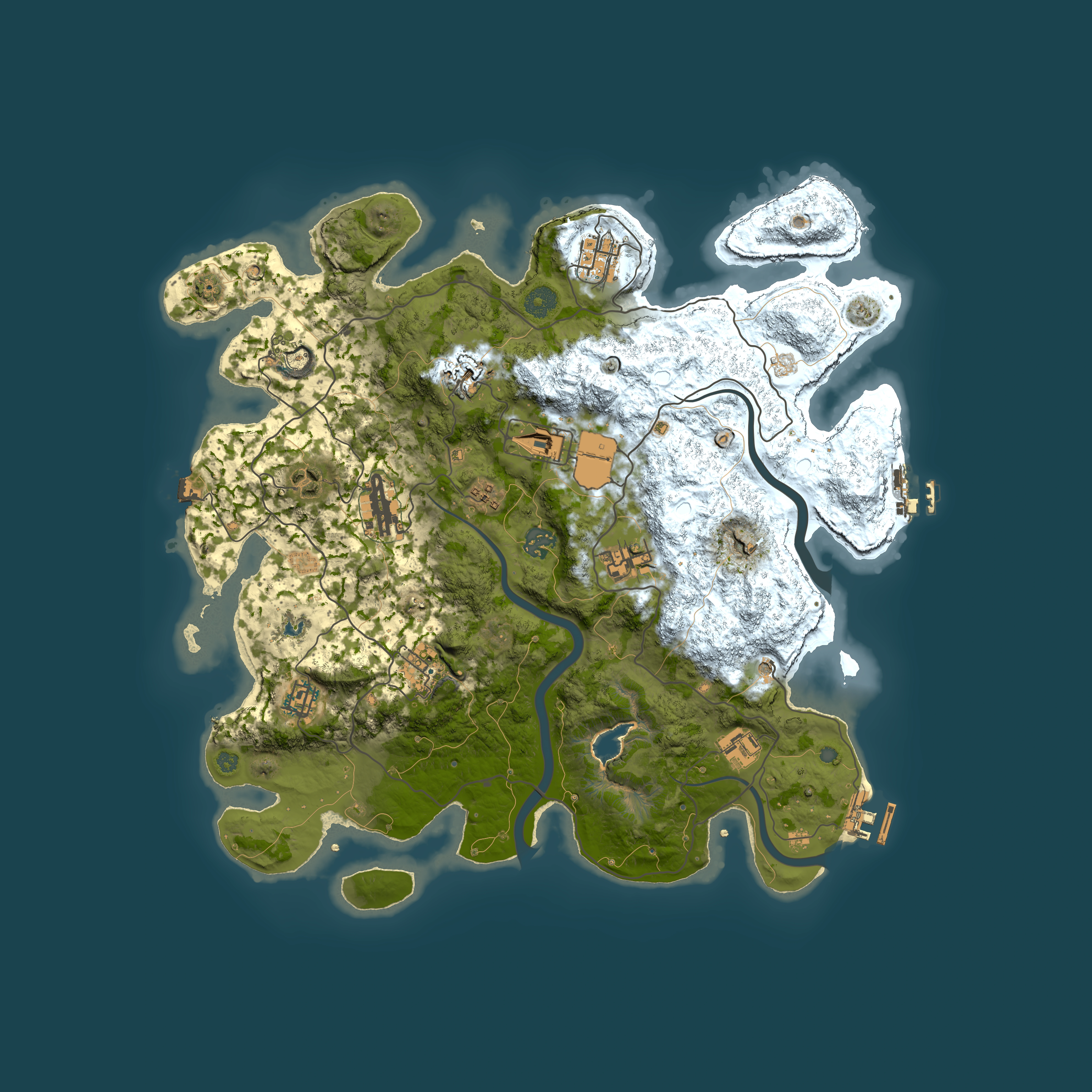 Full top-down render of Rust map seed 1874512472, 4000x4000m