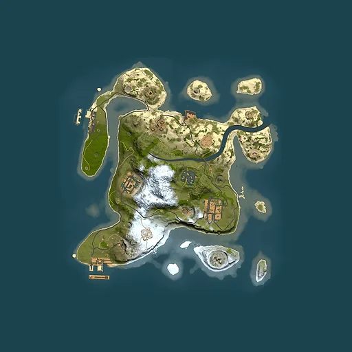 Rust map seed 124464840, 2500x2500m top-down preview