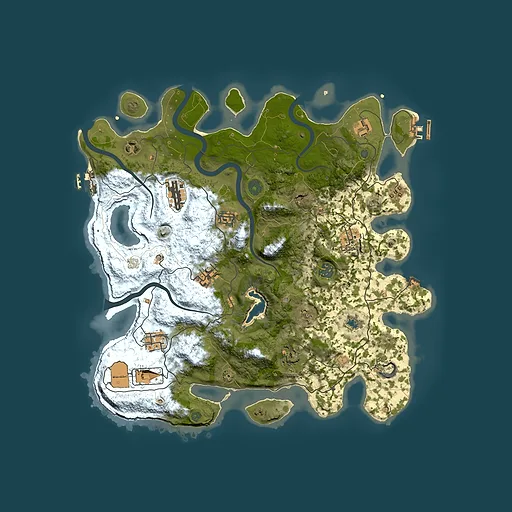 Rust map seed 2087881140, 4000x4000m top-down preview