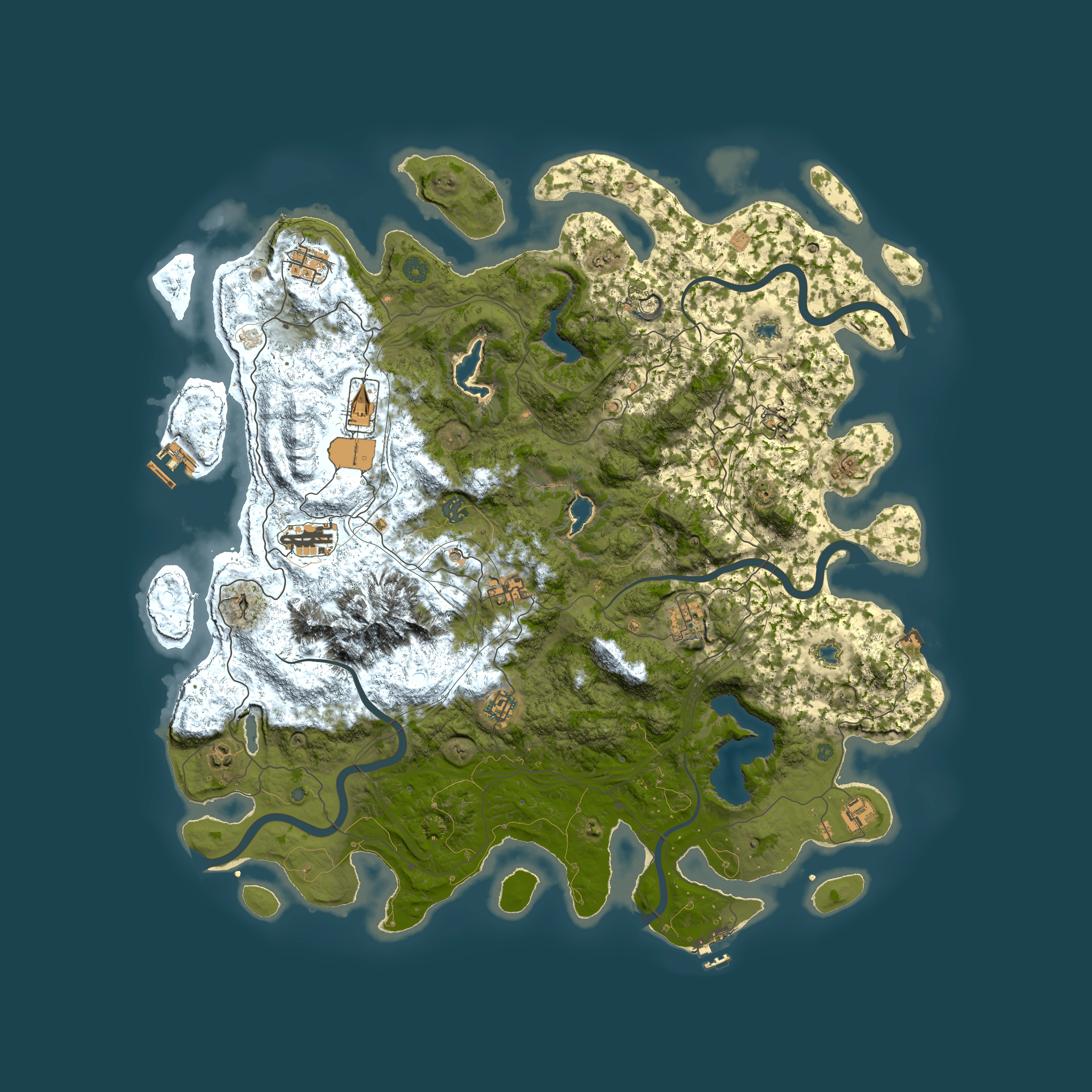 Full top-down render of Rust map seed 188176015, 5000x5000m