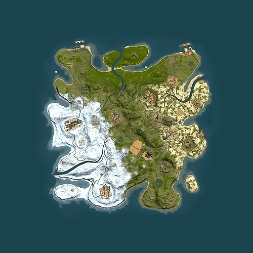 Rust map seed 1592132429, 3500x3500m top-down preview