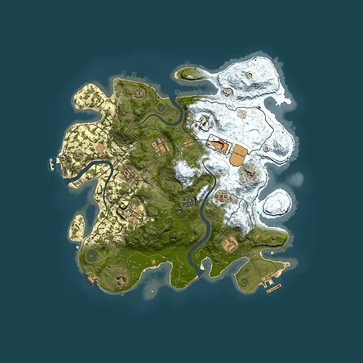 Rust map seed 2064763195, 3500x3500m top-down preview