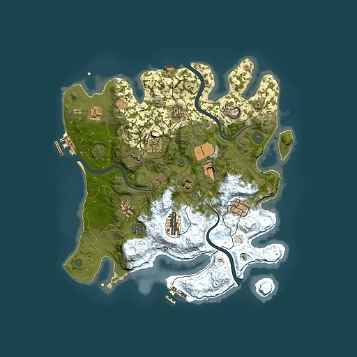 Rust map seed 1691358970, 3500x3500m top-down preview