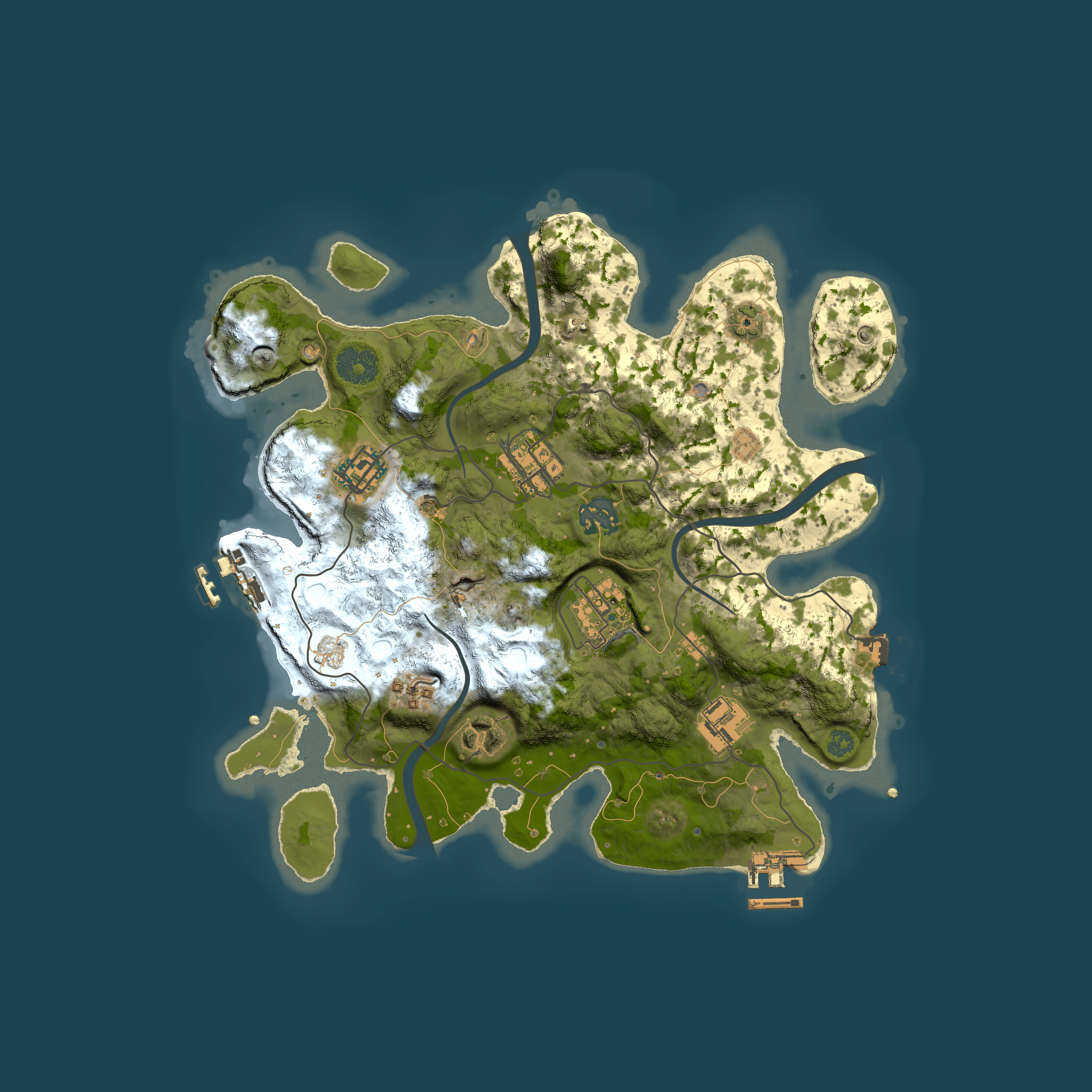 Full top-down render of Rust map seed 1906519320, 3000x3000m
