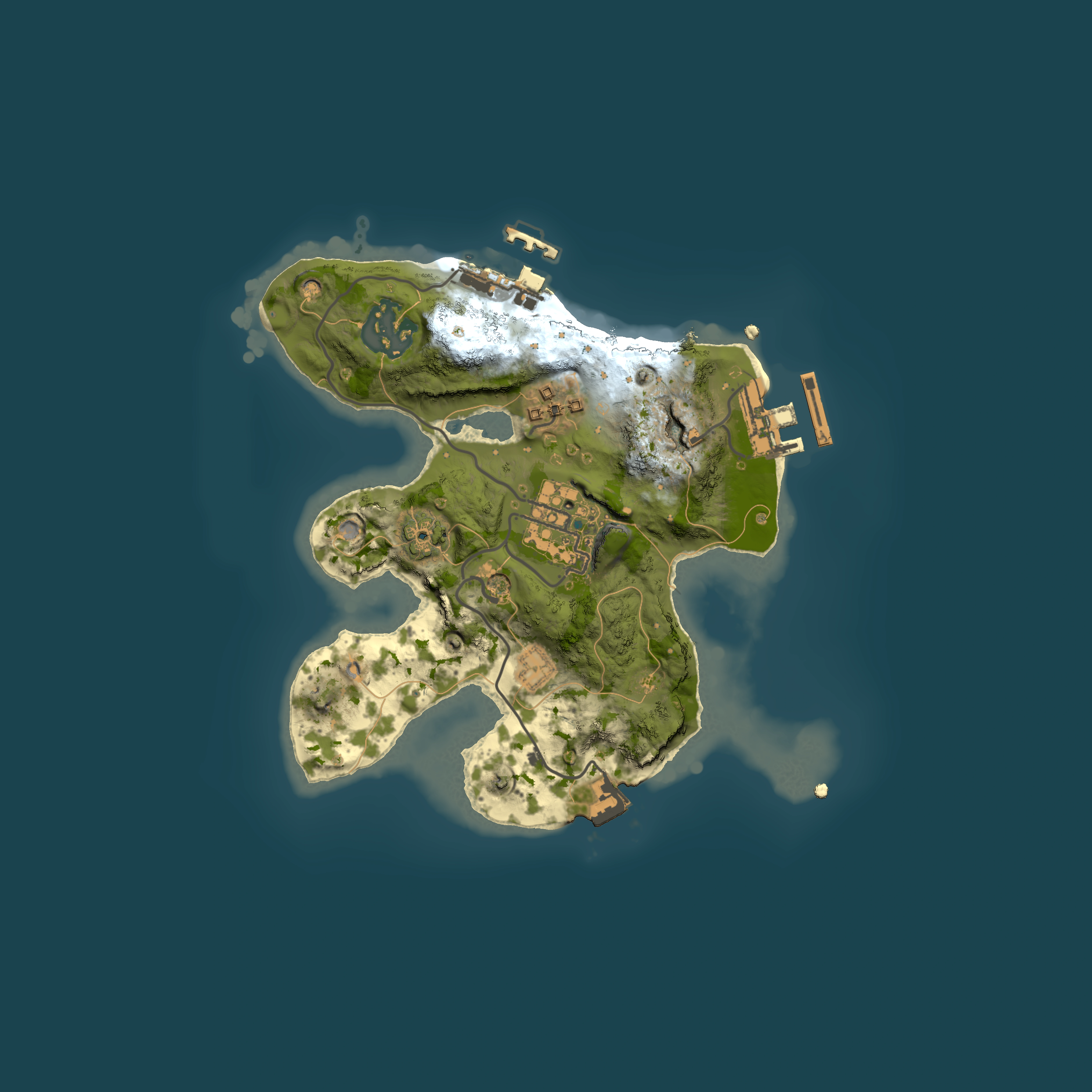 Full top-down render of Rust map seed 1127838445, 2000x2000m