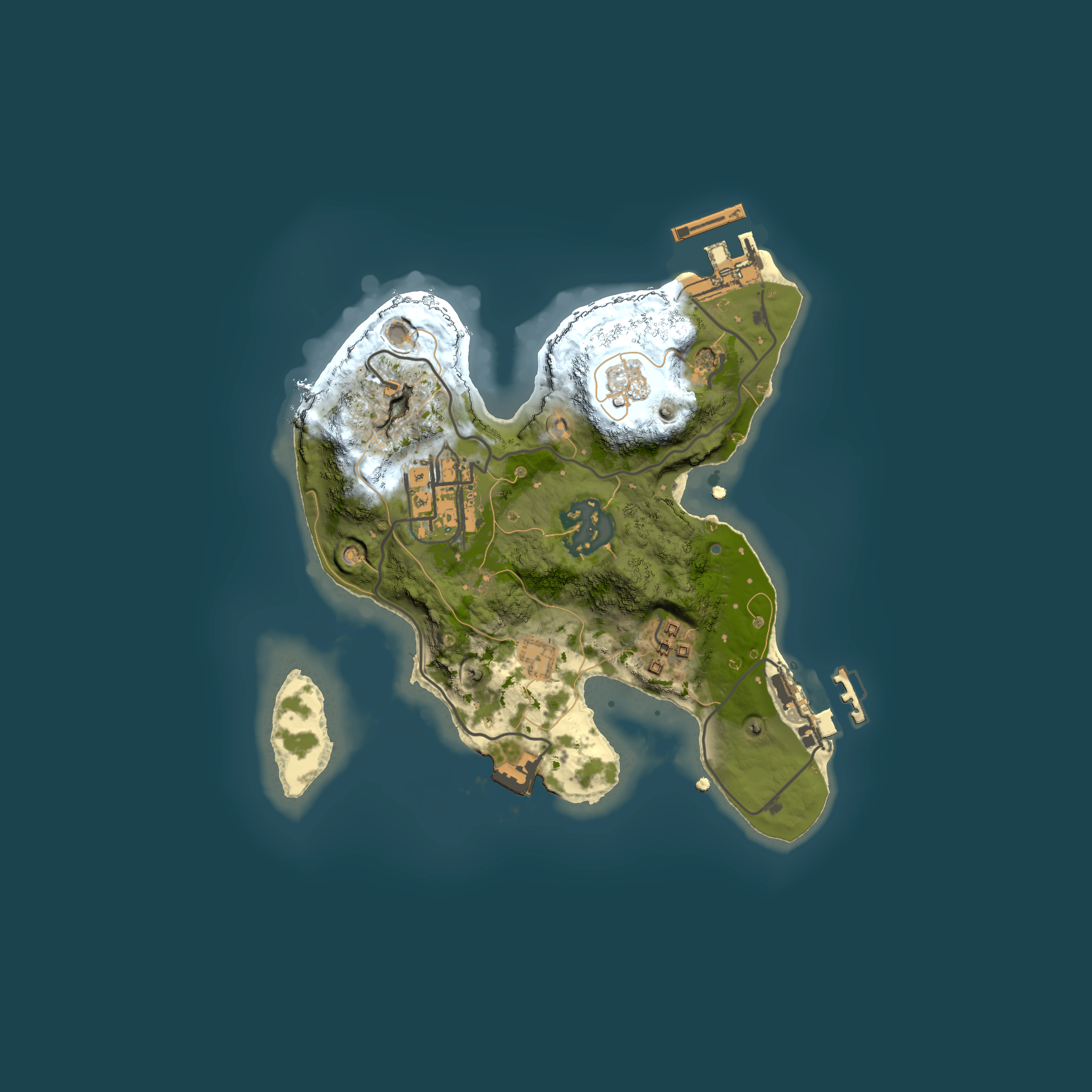Full top-down render of Rust map seed 1445368836, 2000x2000m