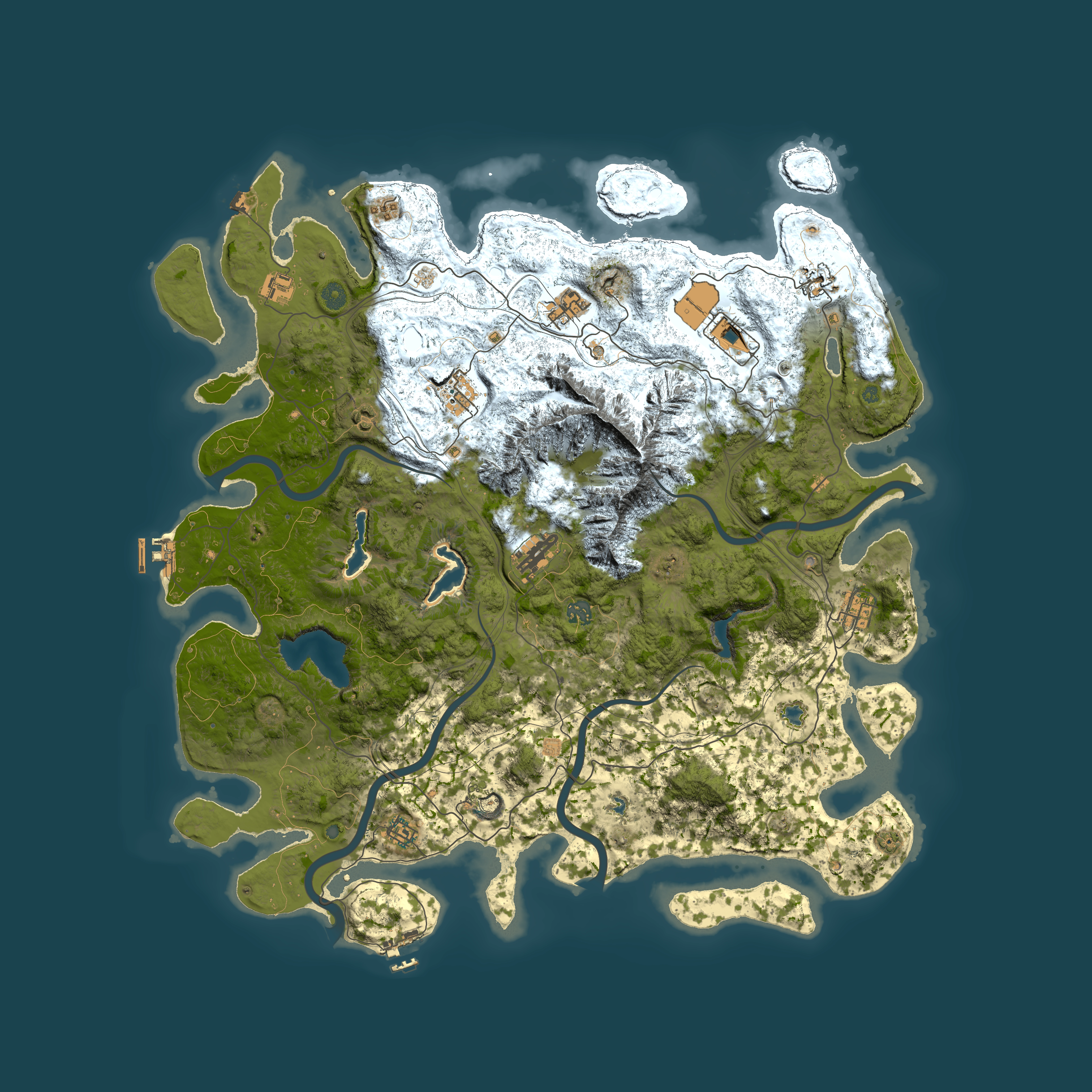 Full top-down render of Rust map seed 982207428, 5000x5000m