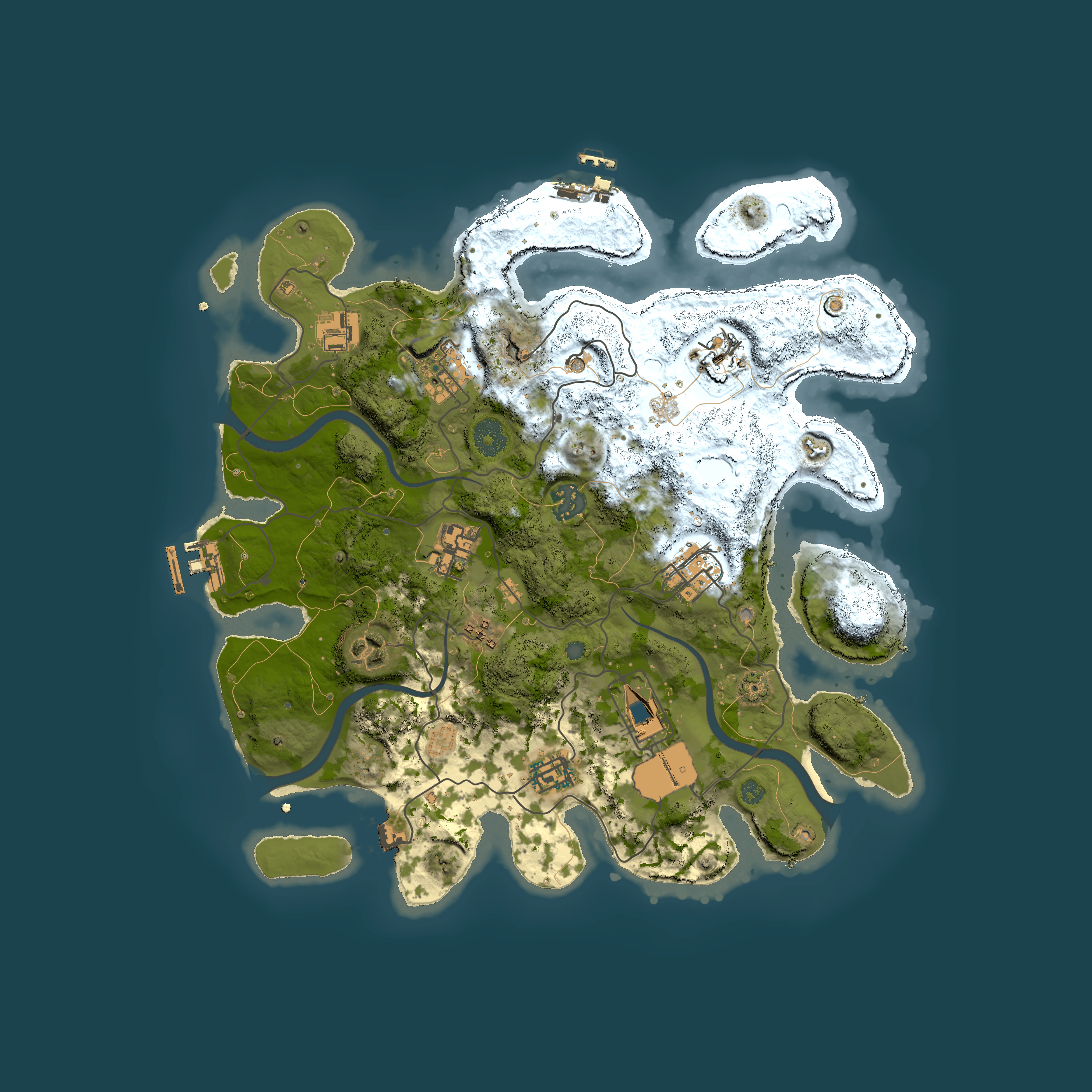 Full top-down render of Rust map seed 1427079989, 3500x3500m