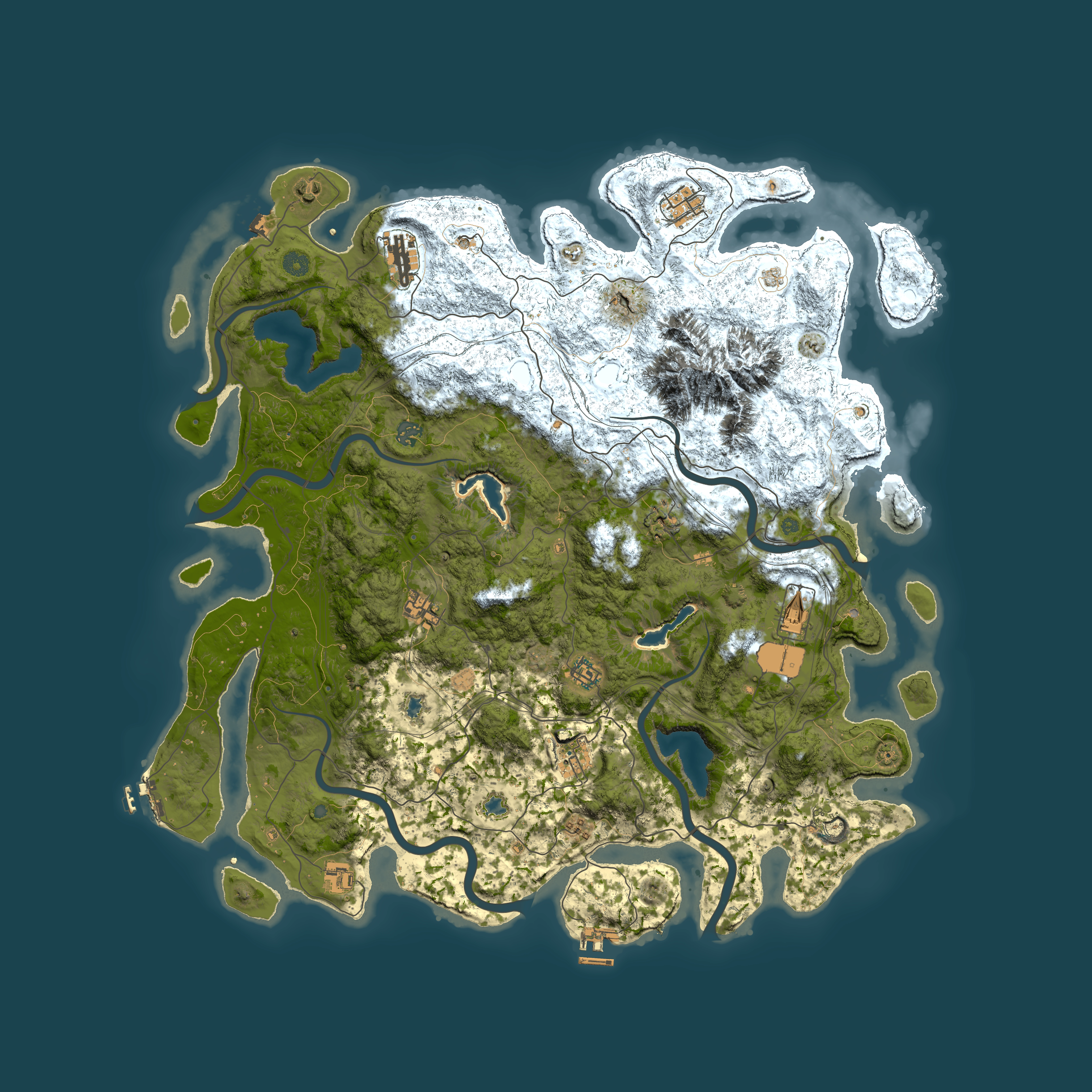 Full top-down render of Rust map seed 516617472, 5000x5000m