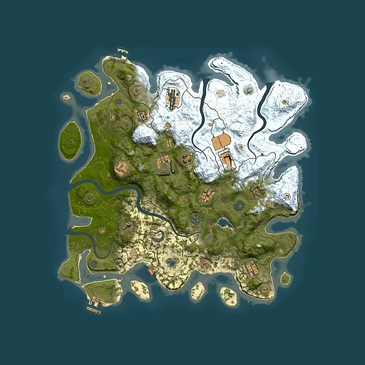 Rust map seed 2087666391, 4000x4000m top-down preview