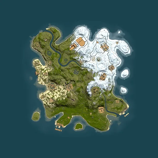 Rust map seed 1466438993, 3500x3500m top-down preview