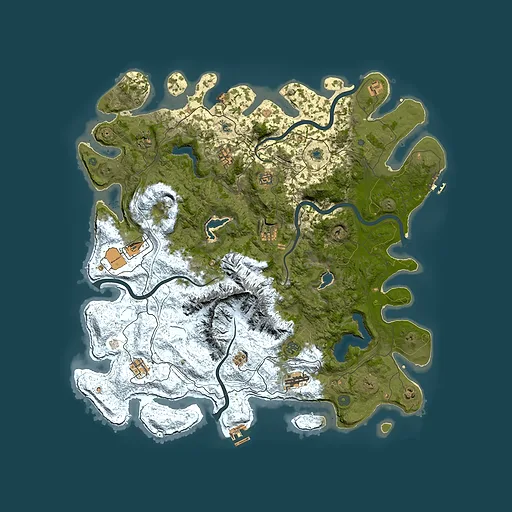 Rust map seed 221355602, 5000x5000m top-down preview