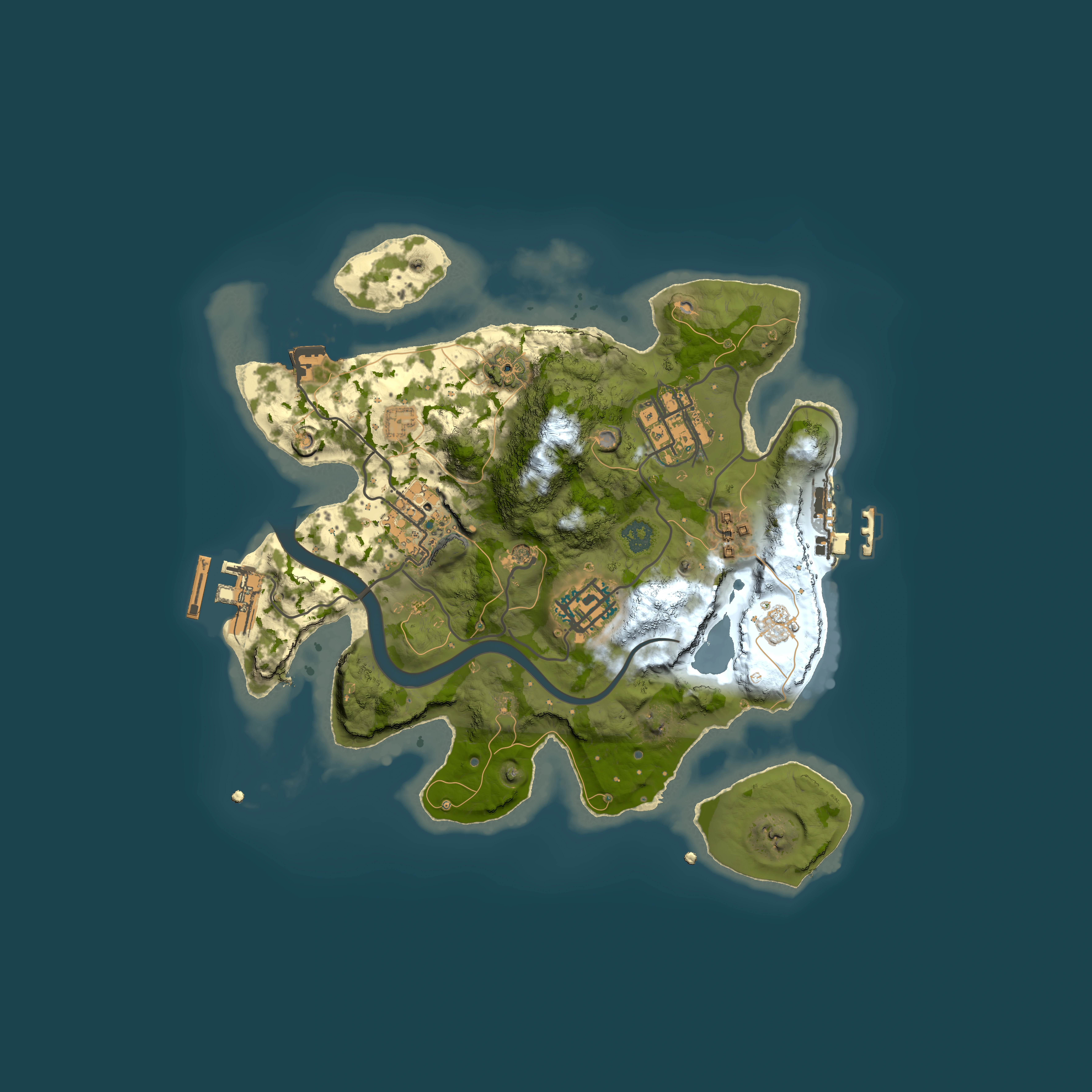 Full top-down render of Rust map seed 1680958271, 2500x2500m