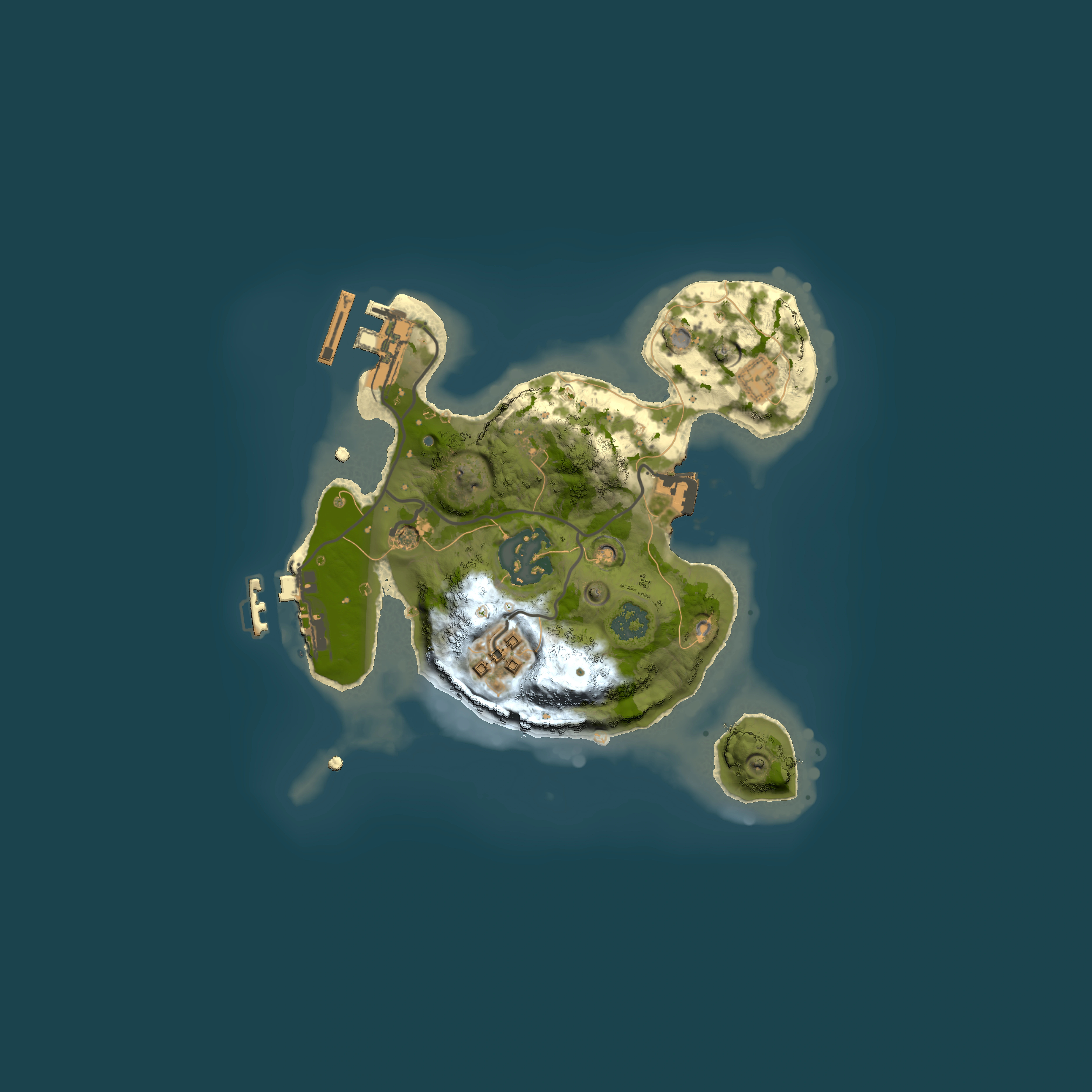Full top-down render of Rust map seed 2045905561, 2000x2000m