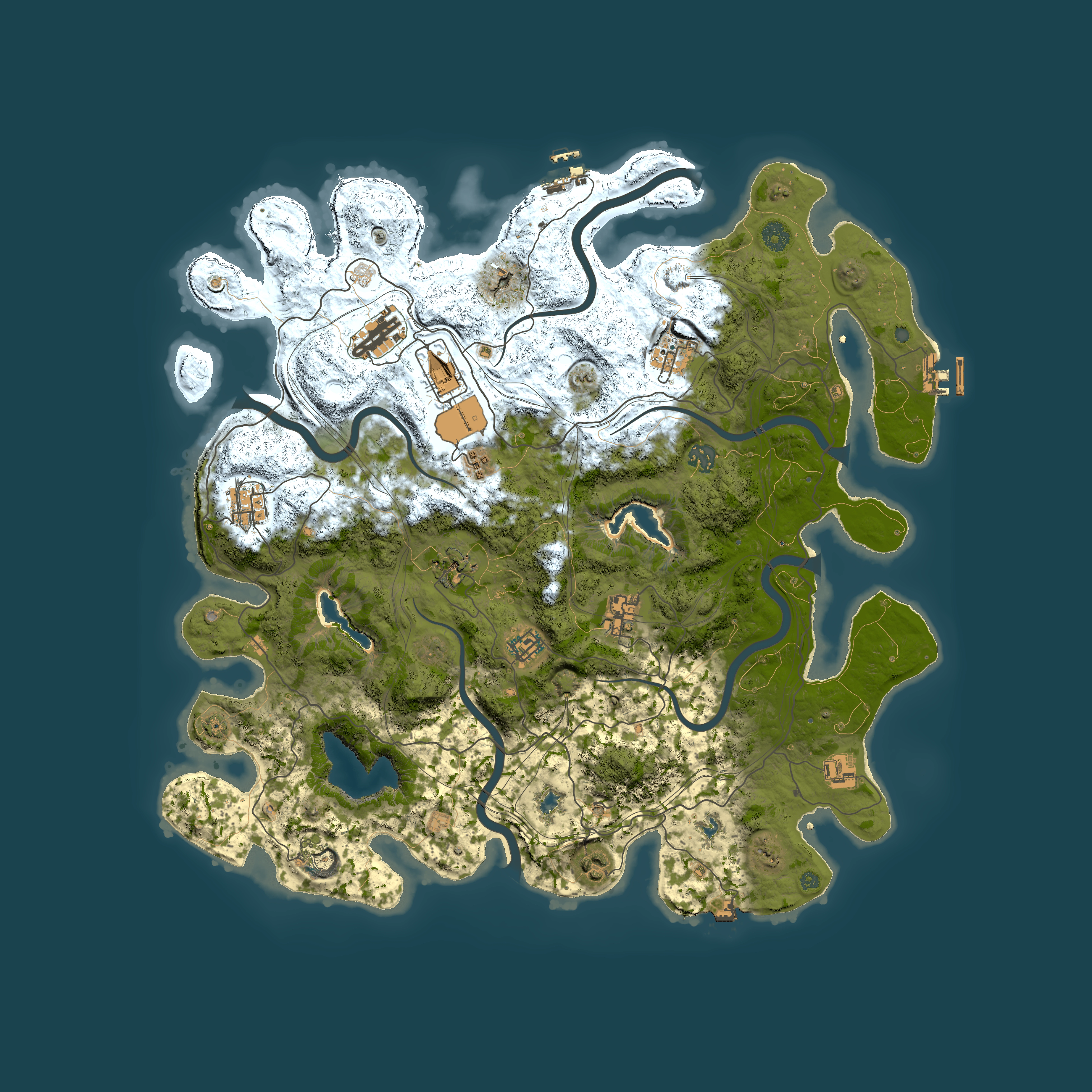 Full top-down render of Rust map seed 1580998401, 4500x4500m