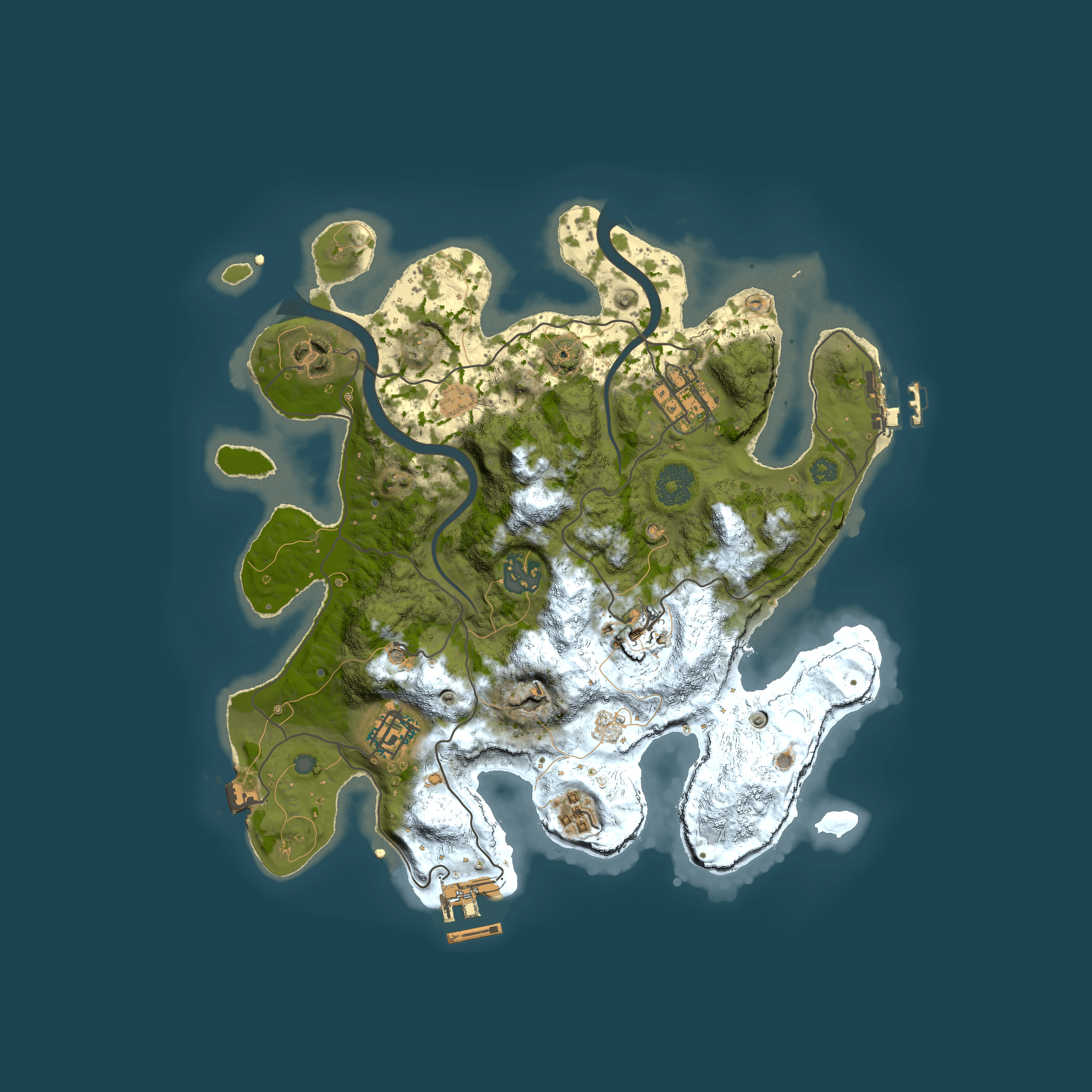Full top-down render of Rust map seed 1059278532, 3000x3000m