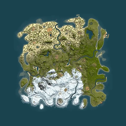 Rust map seed 1495702707, 5000x5000m top-down preview