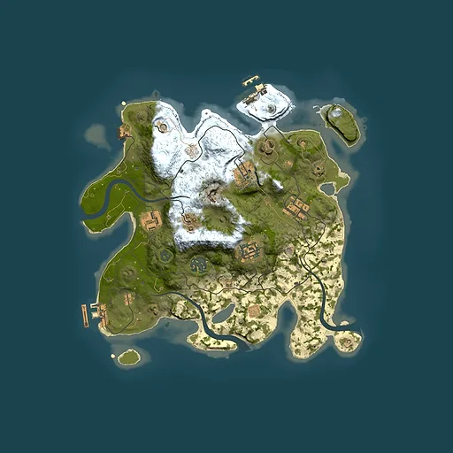 Rust map seed 906443620, 3000x3000m top-down preview
