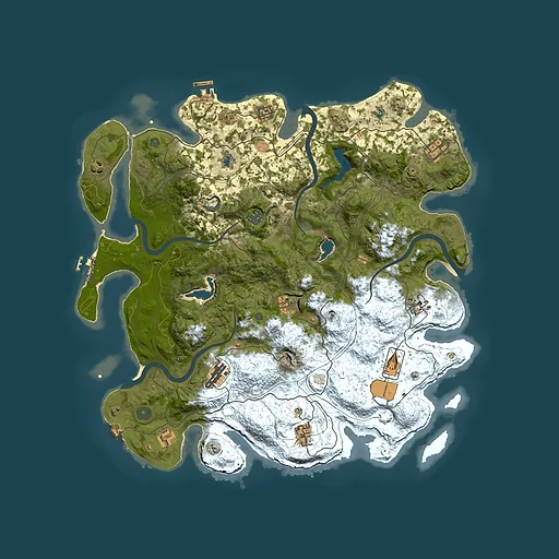 Rust map seed 877293, 4500x4500m top-down preview