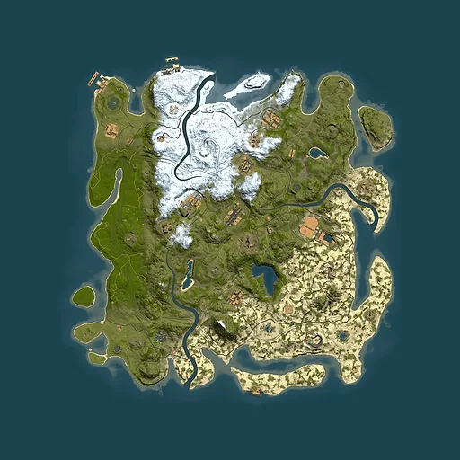 Rust map seed 84432540, 4500x4500m top-down preview
