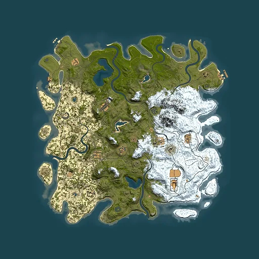 Rust map seed 262260639, 5000x5000m top-down preview