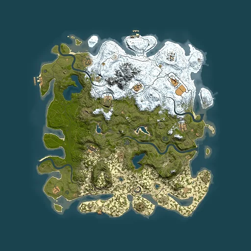 Rust map seed 1074471547, 5000x5000m top-down preview