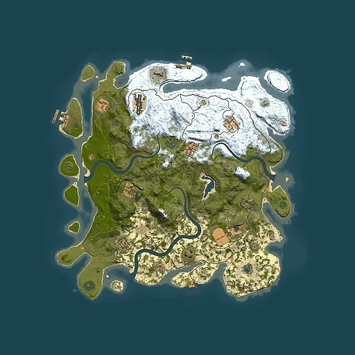 Rust map seed 360354828, 4000x4000m top-down preview