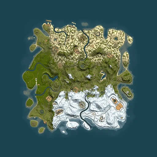 Rust map seed 255754664, 4500x4500m top-down preview