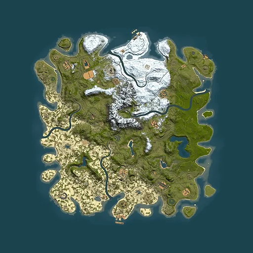 Rust map seed 1184875741, 5000x5000m top-down preview
