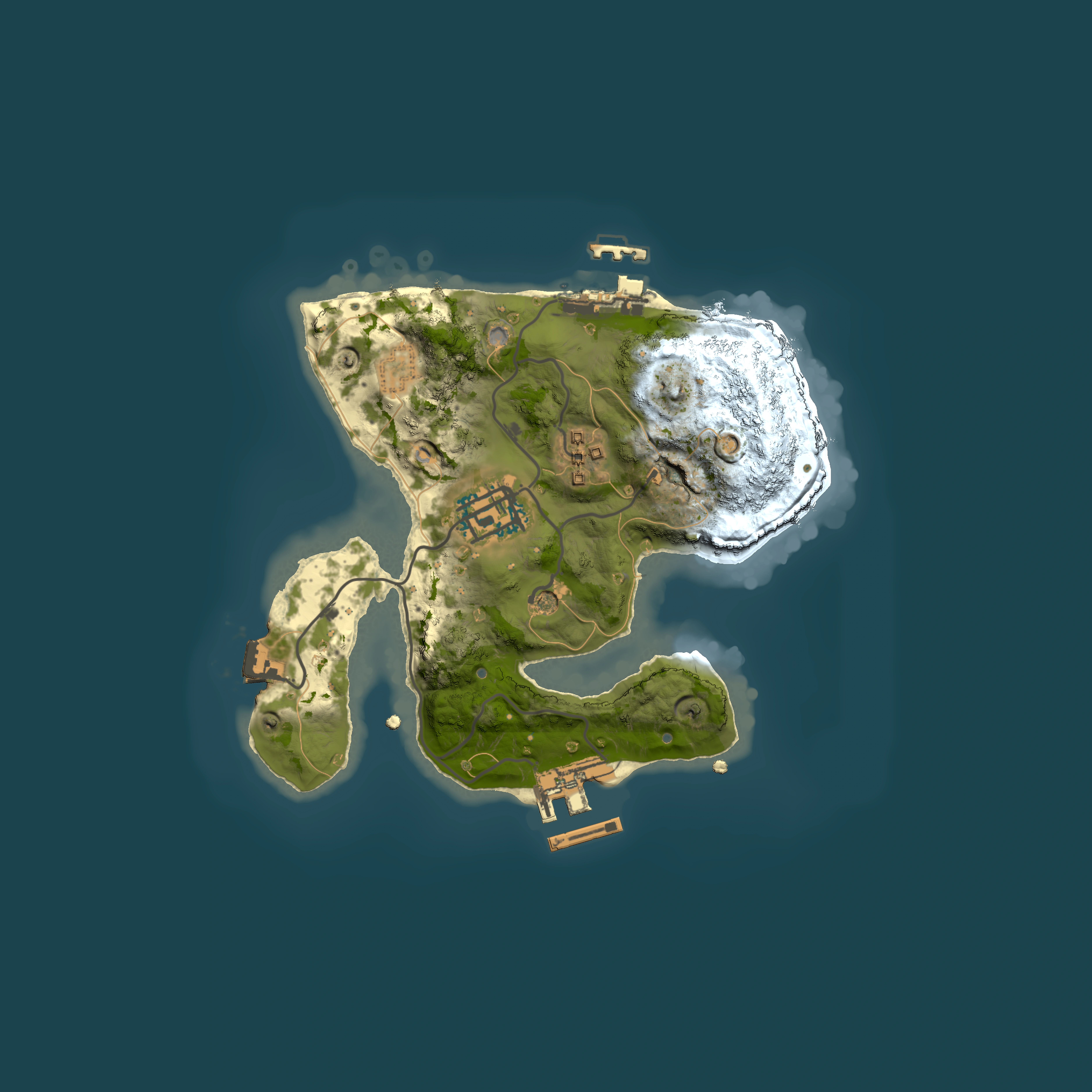 Full top-down render of Rust map seed 523765051, 2000x2000m
