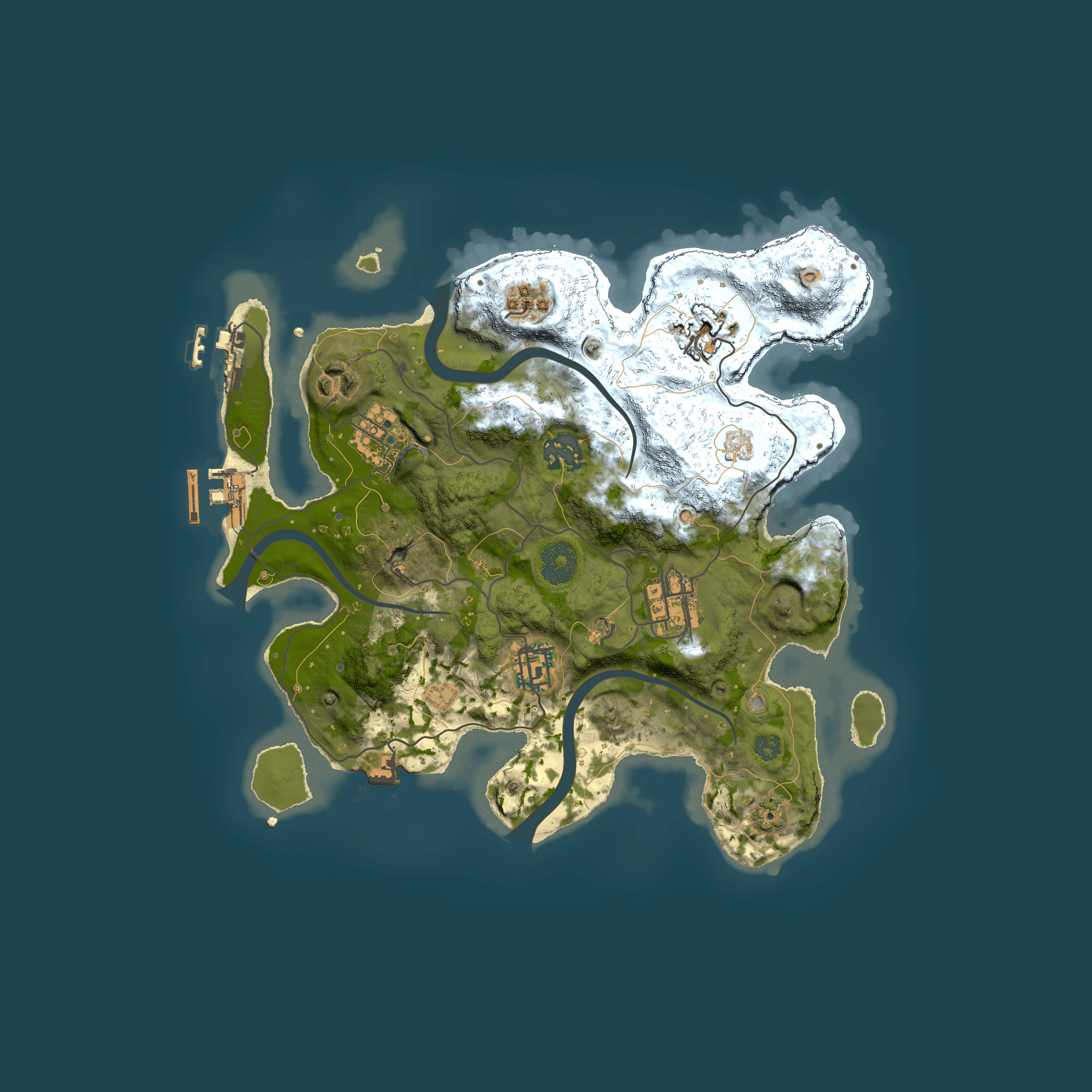 Full top-down render of Rust map seed 2020251967, 3000x3000m