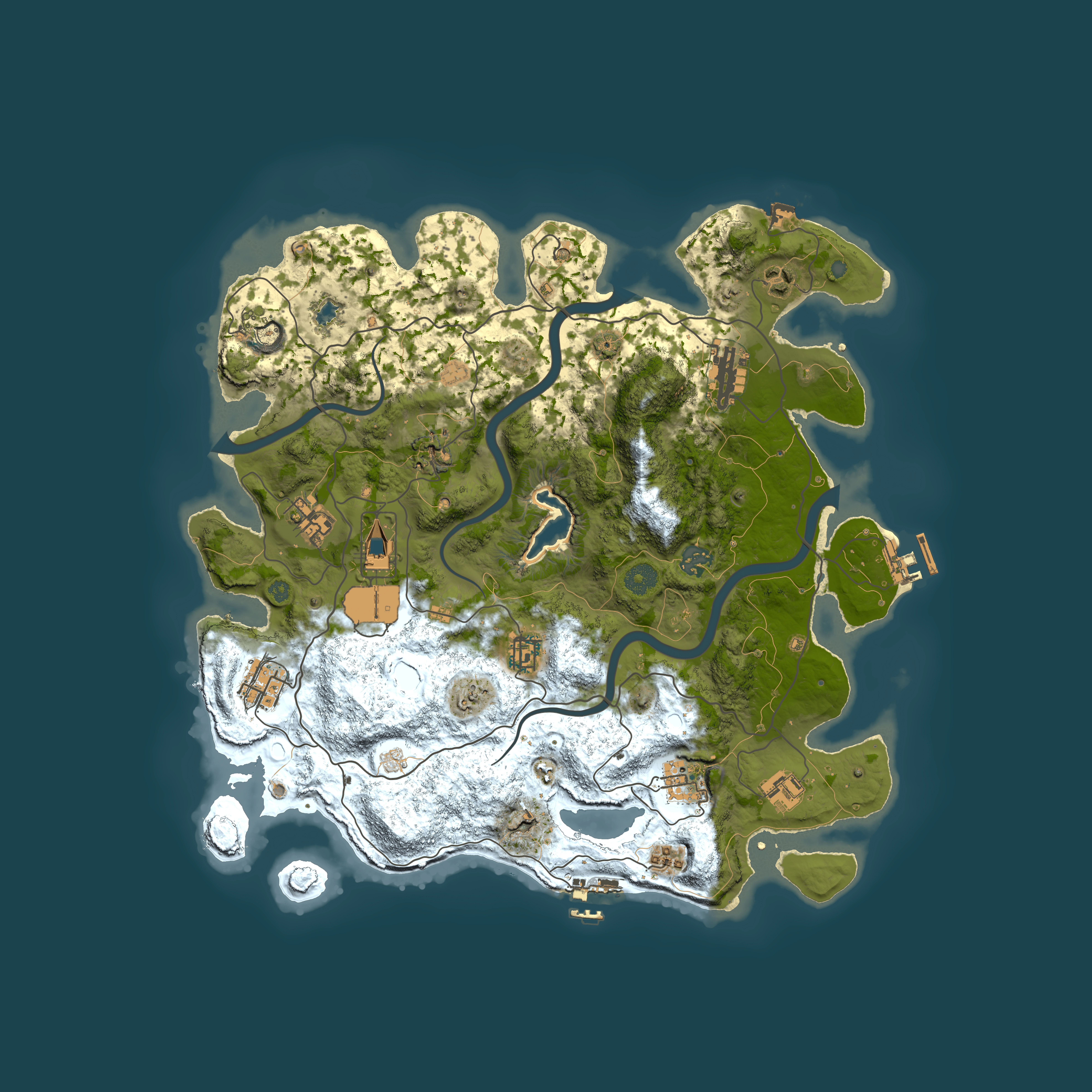 Full top-down render of Rust map seed 1020622130, 4000x4000m